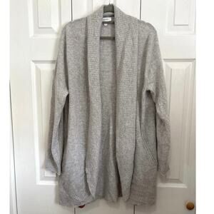 Haven Well Within Gray Soft 100% Cashmere Open Front Cardigan Medium